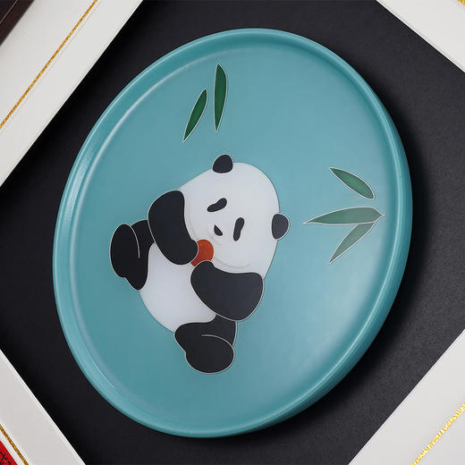 子佩集纯手工制作熊猫系列银花丝珐琅掐丝挂画(含框 手工定制预售 20天出货)大师工坊原创设计2403 商品图5