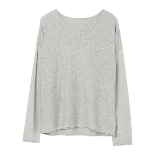 Famecoco基础款圆领长袖打底针织衫女套头纯色薄毛衣FAC1DB019 商品图7