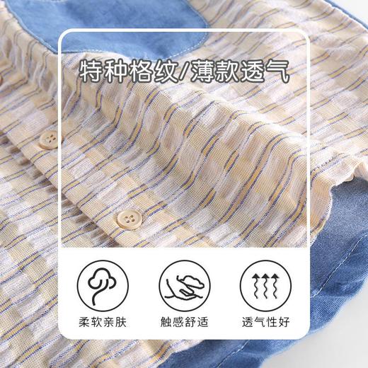 男童衬衫夏季薄款宝宝韩版拼接短袖上衣夏天儿童软牛仔格子衬衣夏 商品图2