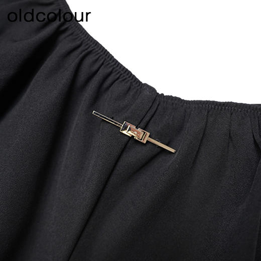 oldcolour黑色吊带连衣裙春季新款简约气质收腰无袖长裙P12104235 商品图2