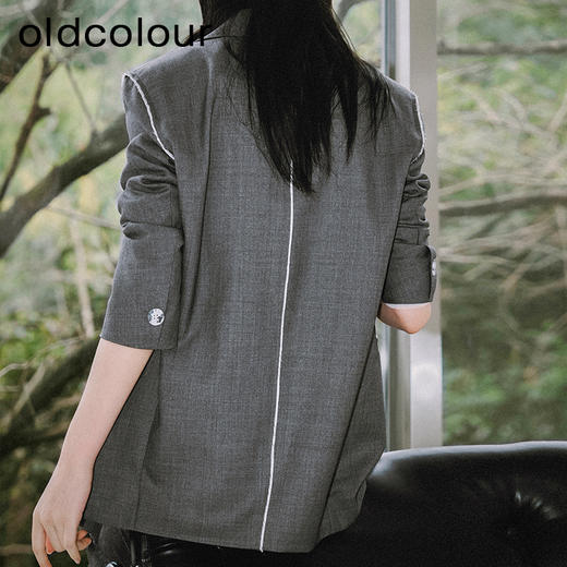 oldcolour西装外套2023春季新款高级感休闲中长款西服女P12048219 商品图4