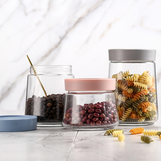 乐美雅（Luminarc）玻璃储物罐密封罐收纳罐保鲜盒杂粮厨房储物收纳盒冰箱置物架3件套_MW 商品图0