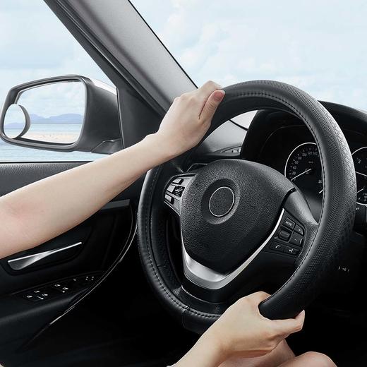 迈未（MAIWEI）汽车真皮方向盘套 头层牛皮 吸汗透气防滑 O型/D型可选 商品图2