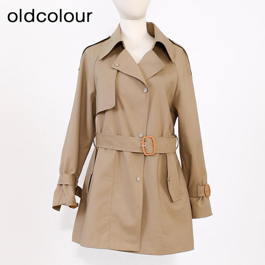 oldcolour2023春季新款百搭气质简约宽松通勤风衣外套女P12047293 商品图2