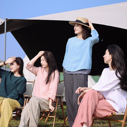 绽放116朵【青山係·休闲裤】高端法国高支亚麻山系休闲裤 商品图1