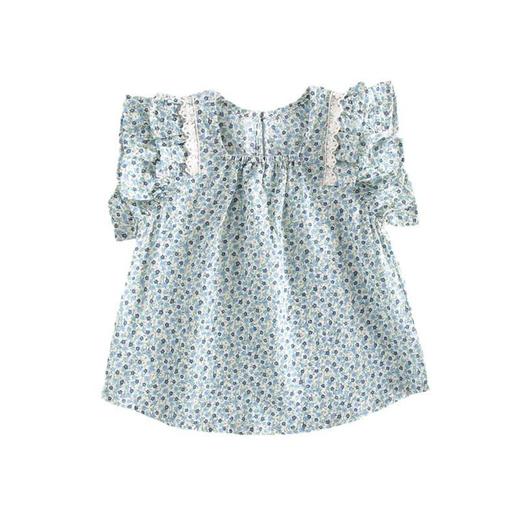 女童娃娃衫夏季薄款宝宝碎花衬衫小童韩版短袖上衣夏装儿童娃娃衣 商品图4