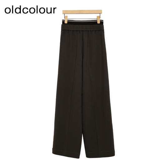 oldcolour纯色休闲裤春季新款高腰松紧阔腿运动长裤女P12073248 商品图1