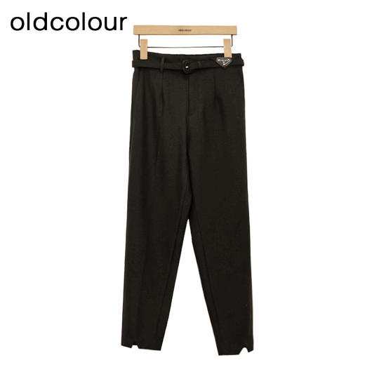 oldcolour黑色休闲裤春季新款高腰显瘦气质直筒西装裤女P11073416 商品图1