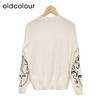 oldcolour白色针织衫春季新款圆领设计感宽松毛衣打底女P11052406 商品缩略图1