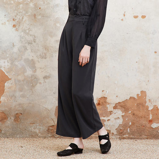 famecoco范可儿通勤垂感西装阔腿裤女士休闲裤长裤FAC1GA013 商品图1