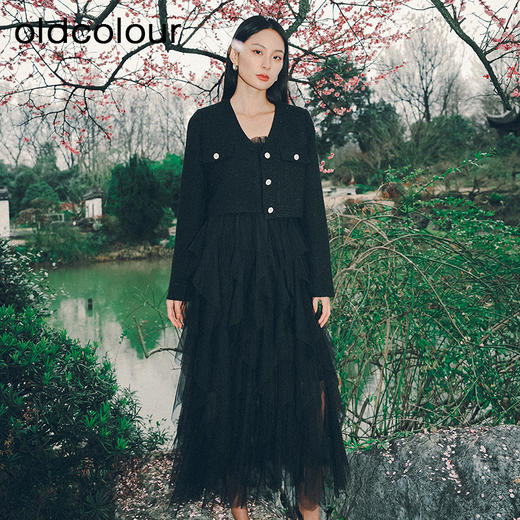 oldcolour吊带连衣裙套装2023春季小香风气质仙女纱裙DP11103655 商品图0