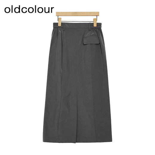 oldcolour灰色半身裙春季新款美式复古气质休闲长裙女P12063233 商品图3