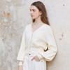 famecoco范可儿复古短款针织开衫女灯笼袖修身毛衣FAC1DE012 商品缩略图1