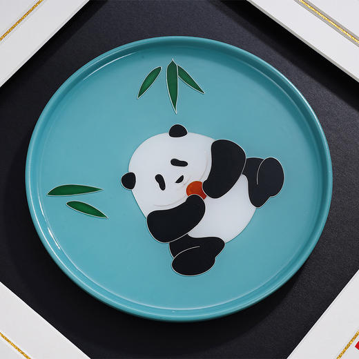 子佩集纯手工制作熊猫系列银花丝珐琅掐丝挂画(含框 手工定制预售 20天出货)大师工坊原创设计2403 商品图3