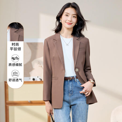 【优雅气质】罗蒙女士西服长袖百搭休闲大众日常商务西服外套女 商品图8