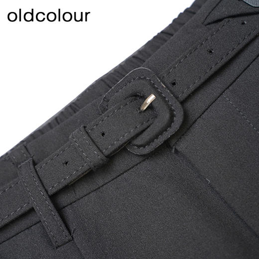 oldcolour黑色休闲裤春季新款高腰显瘦气质直筒西装裤女P11073416 商品图4