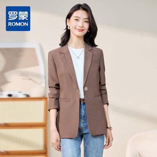 【优雅气质】罗蒙女士西服长袖百搭休闲大众日常商务西服外套女 商品图0