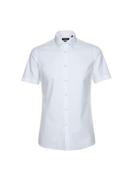 callisto白色纯棉短袖衬衫 STSTS176H