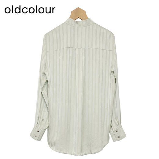 oldcolour条纹衬衫春季新款休闲通勤立领长袖上衣女HP15013509 商品图3