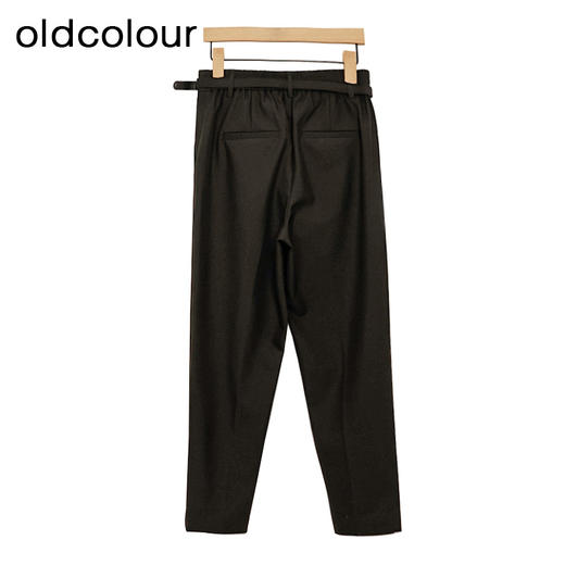 oldcolour黑色休闲裤春季新款高腰显瘦气质直筒西装裤女P11073416 商品图2