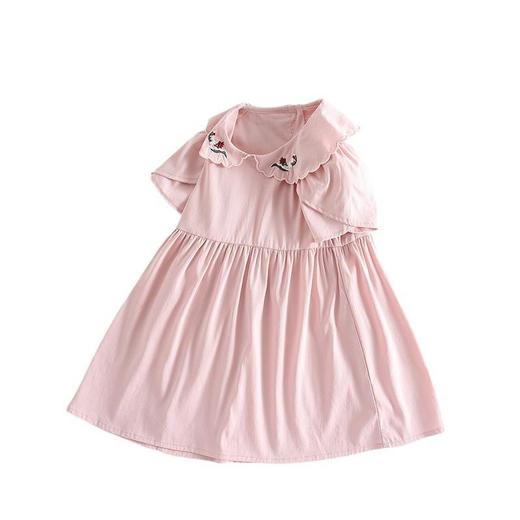 女童连衣裙夏季新款宝宝洋气公主裙夏装薄款短袖儿童娃娃翻领裙子 商品图4