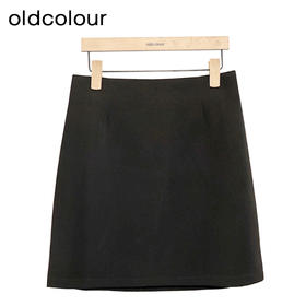 oldcolour黑色短裙春季新款高腰A字显瘦百搭气质短裙女P11061112