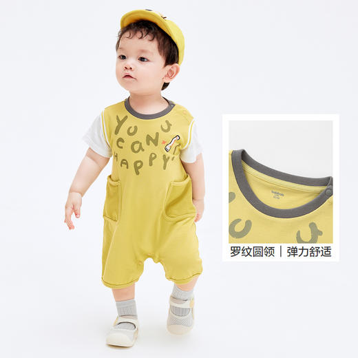 巴拉巴拉宝宝连体衣婴儿衣服哈衣爬服新款夏装假两件时髦舒适 商品图3