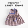 女童连衣裙夏季薄款无袖宝宝复古裙子小童公主裙韩版儿童格子裙夏 商品缩略图0