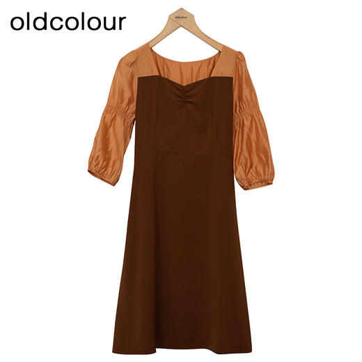 oldcolour法式连衣裙春季新款高腰显瘦时尚气质中长裙女P13102422 商品图0