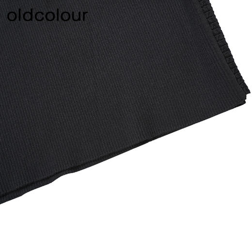 oldcolour黑色半身裙春季新款高腰复古A字显瘦中长裙女P11064408 商品图4