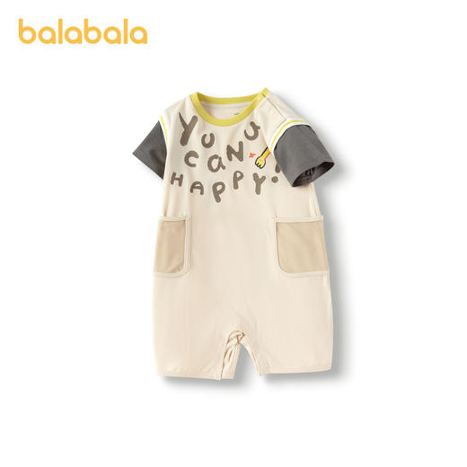 巴拉巴拉宝宝连体衣婴儿衣服哈衣爬服新款夏装假两件时髦舒适 商品图4