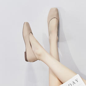 ZHR平底蛋卷鞋通勤鞋奶奶鞋女皮鞋子女豆豆鞋浅口女单鞋女鞋