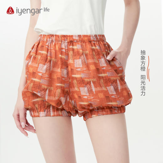 艾扬格 life C2101瑜伽裤苎麻短裤 花色女瑜伽短裤 商品图2