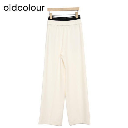 oldcolour纯色休闲裤春季新款高腰松紧阔腿运动长裤女P12073248 商品图3