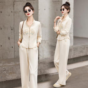 HR-YQH2508新中式刺绣潮流轻奢时尚两件套