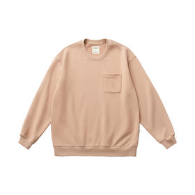 吃茶去chichaqu2024新款春夏休闲百搭经典口袋刺绣套头圆领卫衣