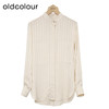oldcolour条纹衬衫春季新款休闲通勤立领长袖上衣女HP15013509 商品缩略图0