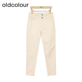 oldcolour高腰修身牛仔裤春季新款复古气质直筒铅笔裤女P12113421
