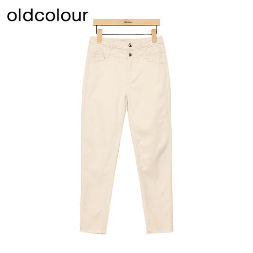 oldcolour高腰修身牛仔裤春季新款复古气质直筒铅笔裤女P12113421 商品图0