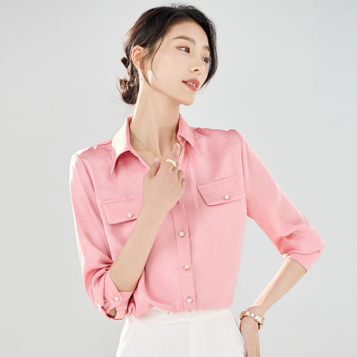 【简约日常】罗蒙女士长袖衬衫气质时尚百搭通勤舒适衬衫开衫女 商品图2