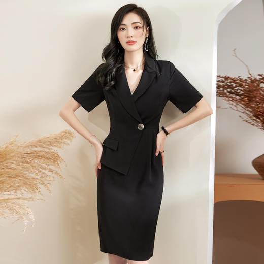 艾尚臣职业连衣裙女夏季高级感名媛职场套装轻奢显瘦气质ol西装裙 商品图2