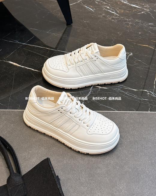 新品厚底单层皮大口休闲小白鞋813B41532（W） 商品图3