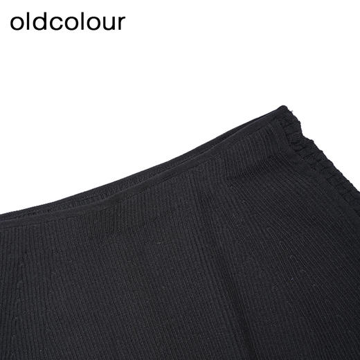 oldcolour黑色半身裙春季新款高腰复古A字显瘦中长裙女P11064408 商品图2