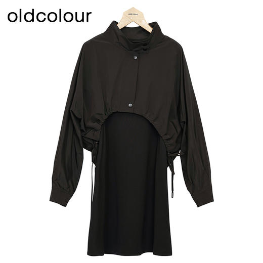 oldcolour黑色长袖连衣裙春季新款设计感小众气质两件套P12103407 商品图0