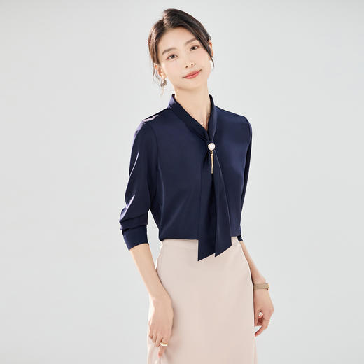 【时尚有型】罗蒙春秋款女士长袖衬衫优雅干练轻盈气质衬衫女 商品图3