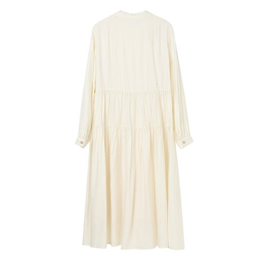 Famecoco范可儿立领系带垂感长裙女士宽松优雅连衣裙FAC1FA017 商品图1