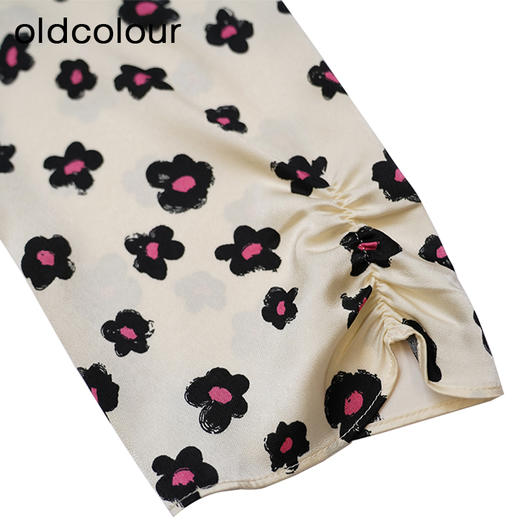 oldcolour碎花衬衫春季新款气质通勤宽松显瘦长袖上衣女P12013411 商品图3