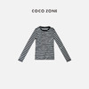 COCO ZONE2024条纹长袖T恤女士经典圆领宽松打底衫CC1A0546 商品缩略图0