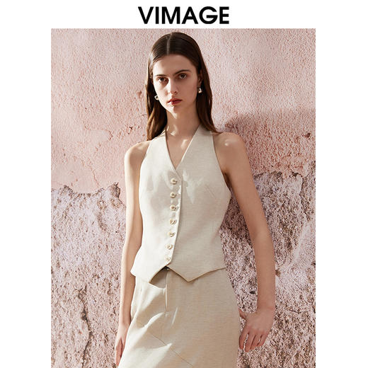 VIMAGE纬漫纪夏季新款时尚百搭修身显瘦马甲V2103728 商品图0