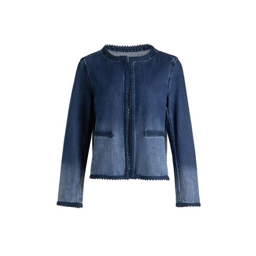 【林栖设计小店】（现货）外套上衣复古牛仔蓝渐变2024春夏新品长袖上衣女1942182 商品图9